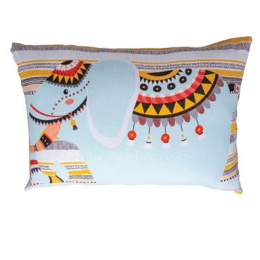 Imagem de Fronha Portallar Malha 100% Algodão Estampa Localizada Safari 48cmx68cm Branco