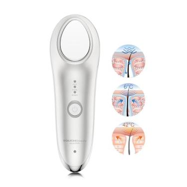 Imagem de TOUCHBeauty Massageador facial quente e frio – Dispositivo portátil de vibração rejuvenescedora da pele para um rosto mais suave e apertado, ferramenta de beleza para mulheres