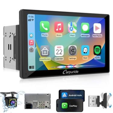 Imagem de Carpuride estéreo para carro Double Din CarPlay Android Auto 9" HD