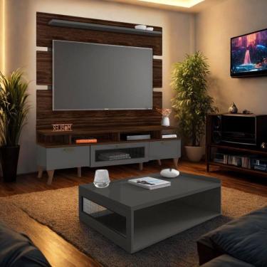 Imagem de Rack Com Painel 160 cm Para TV 65 Polegadas Dallas e Mesa de Centro