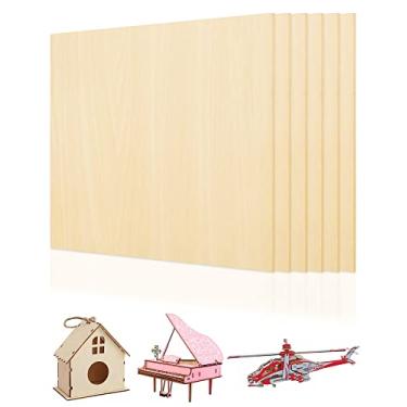 Imagem de Benvo Folhas De Compensado Bétula, Madeira Para Artesanato, Sem Acabamento, Corte E Gravação A Laser, Cnc, Queima, Pintura, Treliças, Modelagem (Madeira Natural 3 Mm 1/8 X 8 Pol., Pacote Com 6)