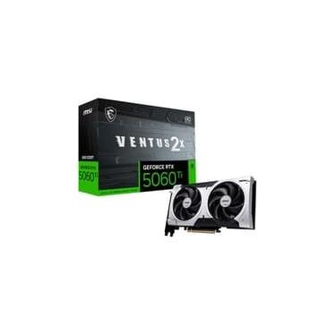 Imagem de Placa de Vídeo MSI RTX 5060 Ti 8G VENTUS 2X OC PLUS NVIDIA GeForce, 8GB GDDR7, 128-bit, 2617 MHz, FP4 e DLSS 4, Ray Tracing - G506T-8V2CP