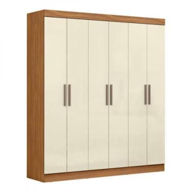 Imagem de Guarda Roupa Maxel Casal Paris 6 Portas 2 Gavetas MDF Disa Móveis, Cin
