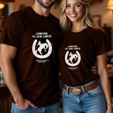 Imagem de Camiseta Blusa Adulto Casal Country Estampa Comitiva Os Sem Limite Agr