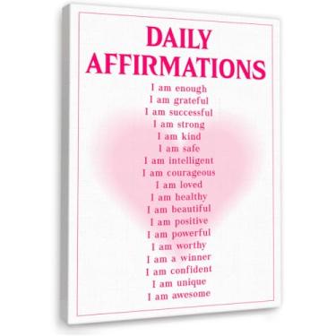 Imagem de YEOION Afirmações diárias para decoração de parede de escritório, citações positivas, decoração de parede para sala de aula, escola