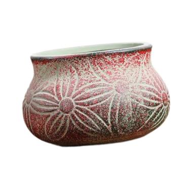 Imagem de WeiLaiKeQi Vaso de plantas, vaso de flores, recipiente, decoração rústica, boho, artesanato, de cerâmica para canteiro de flores, mesa, estufa, quintal, pátio
