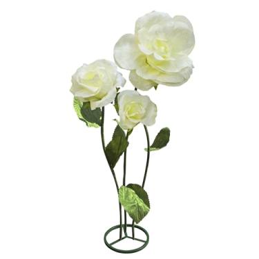Imagem de ASDFG Conjunto grande de flores artificiais artificiais para ambientes externos/internos – Flores gigantes 3D para decoração para jardim, hotel, escritório, fotografia, adereços, galeria de arte de