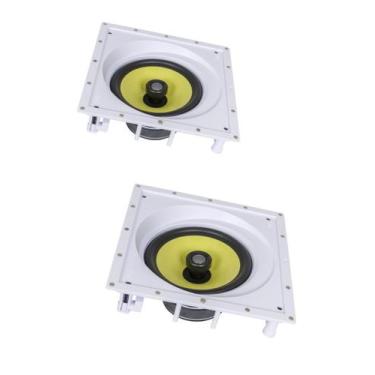 Imagem de Kit 2 Caixas De Som Acústicas Quadradas Anguladas de Embutir Arandela 