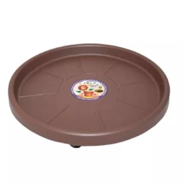 Imagem de Suporte para Vaso de Planta，Suporte para Vaso de 27 Cm com Rodas(TABACO)