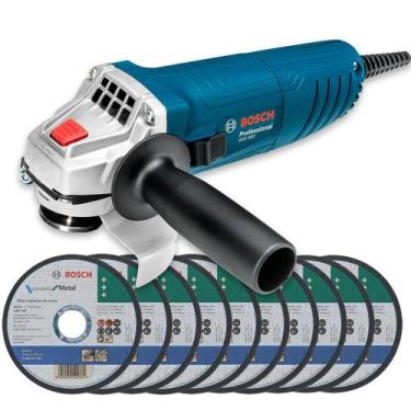 Imagem de Lixadeira Angular Gws 850w Bosch 110v + 10 Discos De Corte