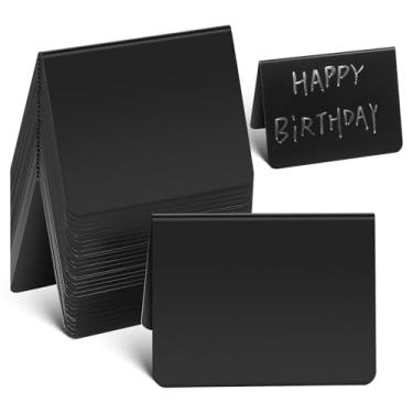 Imagem de Operitacx 40 placas de quadro-negro de 10 x 7 cm, etiquetas de alimentos reutilizáveis para festas, padaria, mesa de buffet, comida