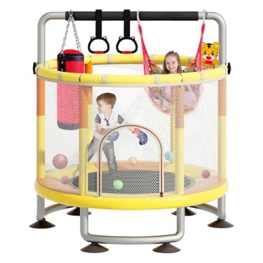 Imagem de CYlively Trampolim infantil de 60 "para crianças, trampolim de 5 pés para crianças, trampolim infantil ajustável atualizado interno e externo, trampolim grande pequeno de 500 libras para beb