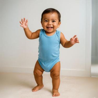 Imagem de Body regata bebe menino algodão liso básico bodie neném enxoval matern