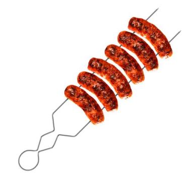 Imagem de Espeto Duplo para churrasco Modelo Argola em Aço Cromado - Pro Lar Des