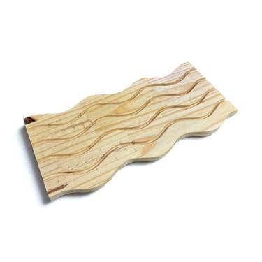 Imagem de Tábua de Pão Migalheiro De Madeira Pinus Com Óleo Mineral Tamanho:17x35,5 cm;Cor:Pinus Natural