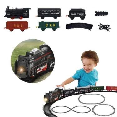 Imagem de Trem Locomotiva Infantil Com Luz E Vagões 03 Opções Montagem - Ddg