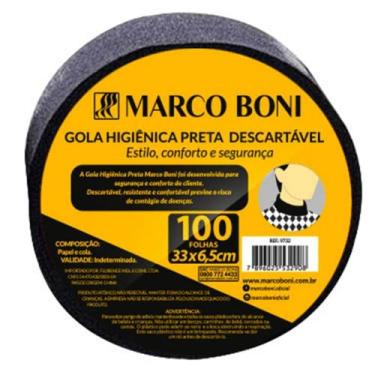 Imagem de Gola Higiênica Descartável Com 100 Folhas Marco Boni, Preto