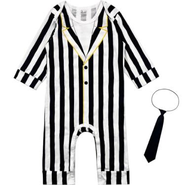 Imagem de Xuomuen Fantasia de listras pretas e brancas para bebês