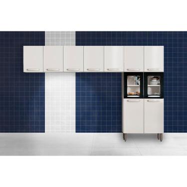 Imagem de Cozinha Modulada Bertolini Evidence 3 Peças (2Aéreos+1Paneleiro) CPT65 Branco/Preto-Bertolini