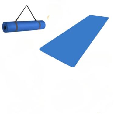 Imagem de Tapete Yoga Mat 1,70mx55cmx10mm Confortável Grosso Colchonete Tatame Exercício em Casa-Adequado para home treinos com almofadas(Azul,Com Alça)