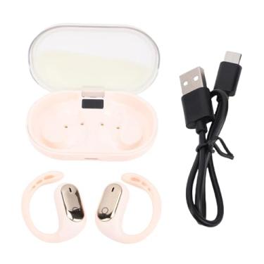 Imagem de Fockety Fones de Ouvido, Projeto de Pressão Com Som Estéreo e Brilho Luminoso para Estudo de Vida Profissional, Transmissão de Som Direcional e Tecnologia de Cancelamento de Fase (Bege)