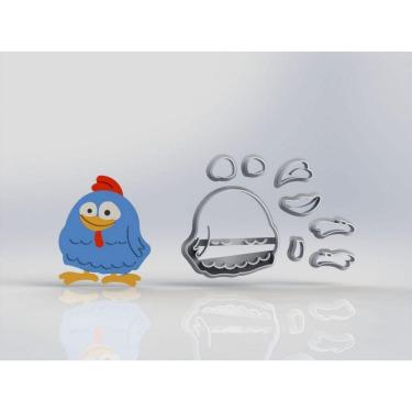 Imagem de Cortador Galinha Pintadinha Galinha Modular Tamanho 10cm