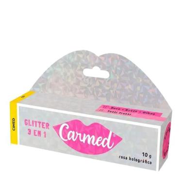Imagem de Carmed Glitter 3 em 1 Rosa Holográfico - Hidratante Labial 10g - Cimed