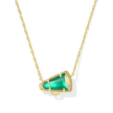 Imagem de Kendra Scott, Colar feminino com pingente curto Cheer, ilusão de esmeralda, tamanho único, One Size, Latão, Sem Pedra Preciosa