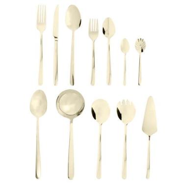 Imagem de Faqueiro 54 Peças de Aço Inox  Viena Champanhe - Wolff