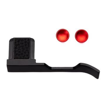 Imagem de Punho de polegar de metal com capa de sapata para Fujifilm X100V/X100VI Câmera de acabamento de couro Hot Shoe Punho de mão para polegar (grão de couro preto)