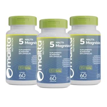 Imagem de Kit 3 Duom 5 Magnésios Quelato Malato Taurato Citrato Óxido 3x60 Cápus