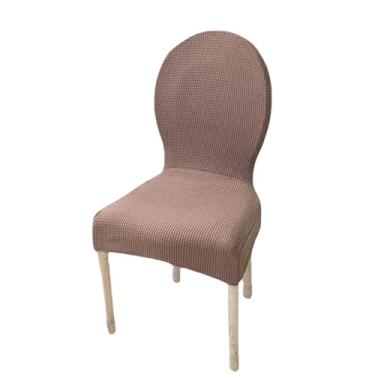 Imagem de Capa para cadeira com encosto redondo, jacquard, ajustável, tamanho grande, luxuosa, capa para assento, cadeira de jantar (1 peça, capa para cadeira/café)