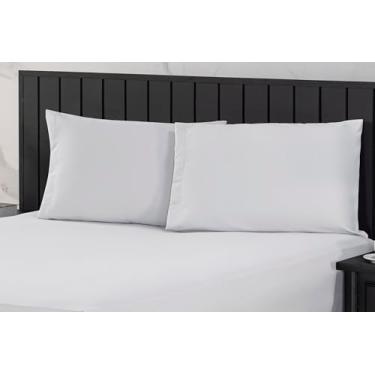 Imagem de Jogo de Cama King 400 Fios Percal 03 Pçs com Barra, Antiácaro, Antipilling e Toque Macio (Branco)