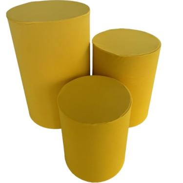 Imagem de Capa de Cilindro Para Decoração Festa Veste Fácil - Kit Capa Para Cilindro multicolorido(AMARELO OURO)