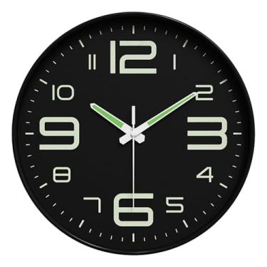 Imagem de KiBcsLic Relógio de parede luminoso com números luminosos e minimalista de 25 cm, relógio decorativo para banheiro, sala de estar, decoração de casa, Style B