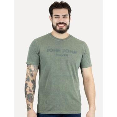 Imagem de Camiseta John John Masculina Regular Form Verde Escuro Mescla-Masculino