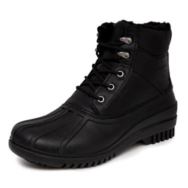 Imagem de LONDON FOG Aspen Botas de inverno masculinas impermeáveis para neve - Botas de neve masculinas com isolamento térmico ou botas de chuva, preto castanho ou marrom, tamanho 7 a 15 larguras médias e
