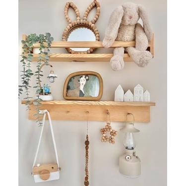 Imagem de Prateleira Para Quarto Infantil Kit com 2 unidades de prateleira multiuso e livros