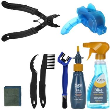 Imagem de LOQOMI Kit de limpeza de bicicleta incluindo limpador de corrente, escova de corrente, ferramenta de manutenção, lubrificante de corrente, desengordurante de corrente