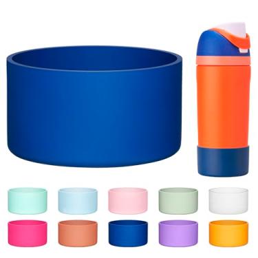 Imagem de Diumepo Bota de silicone para garrafa de água Owala 14/473 g, capa protetora antiderrapante para copo Owala de 340 g, livre de BPA (azul marinho)