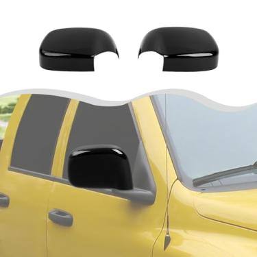Imagem de HTHE Acabamento da tampa do espelho retrovisor adequado para Dodge RAM 1500 2500 3500 2002-2008, acabamento da tampa do espelho retrovisor lateral (ABS, 2 peças/conjunto, preto)