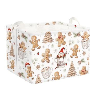 Imagem de Clastyle Cesto de roupa suja de Natal para bebês, floco de neve, cesta de armazenamento infantil, caixa de presente para meninos e meninas, caixa de brinquedos dobrável, organizador de roupas para