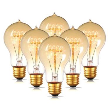 Imagem de Lâmpada Jslinter Edison 60W A19 Vintage Incandescente x6