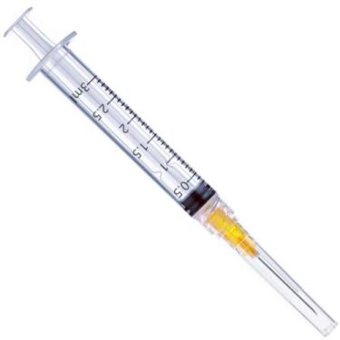 Imagem de Seringa de plástico de 3 mL com agulha 25Ga Luer Lock, pacote com 100 