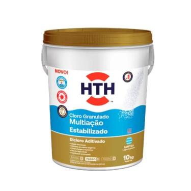Imagem de Cloro HTH Dicloro Multi 10kg Tratamento Completo 3 em 1 para Piscinas