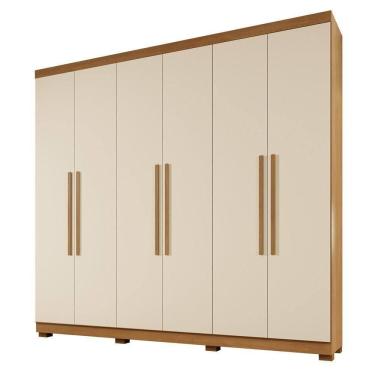 Imagem de Guarda Roupa Viena 6 Portas 4 Gavetas 10 Prateleiras Cinamomo Off