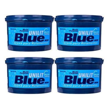 Imagem de Graxa Para Rolamento Azul Unilit Blue 500g Ingrax Kit C/4