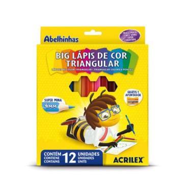 Imagem de Big Lápis de Cor Triangular Acrilex 12 Cores