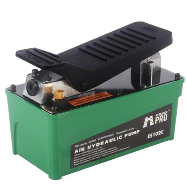 Imagem de HYDRAULIC PRO Bomba hidráulica de ar de 10.000 PSI, reservatório de 1,6L, saída de óleo NPT 3/20.3 cm, entrada NPT 1/10.2 cm, operado por pedal de pé, para máquinas de estrutura de carroceria, prensa