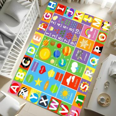 Imagem de Tapete alfabético infantil TRHEAVNIC Soft ABC antiderrapante 150x100cm
